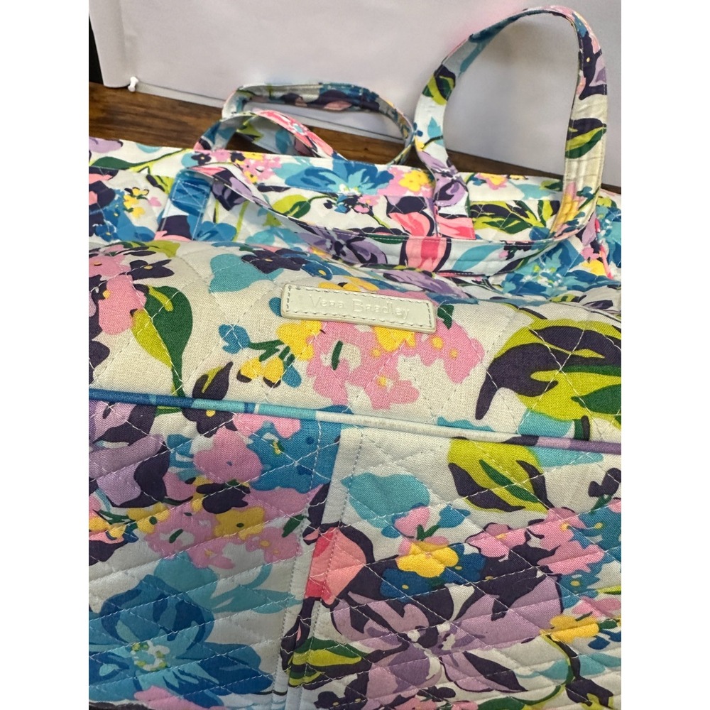 Vera Bradley Marian Floral XL Quilted Zip Top Tote Travel Bag 23 x 15 x 7 Large - Picture 7 of 14